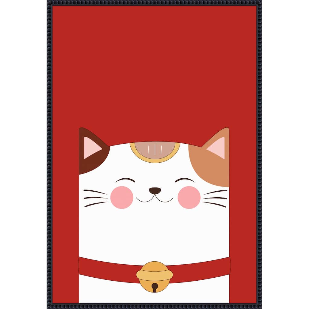 Good Luck Charm Cat by Xuan Thai Framed Canvas Wall Art Print