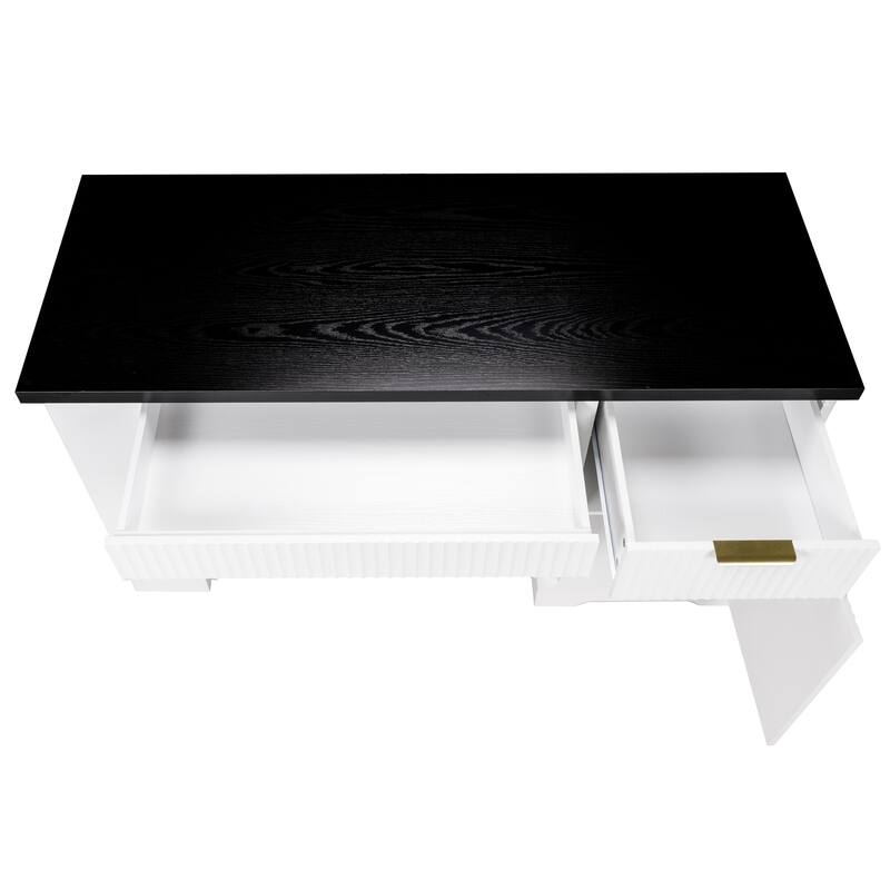 Wooden Executive Desk with Storage, Workstation Home Office Desk Computer Desk with Power Outlet, Pegboard and Keyboard Tray