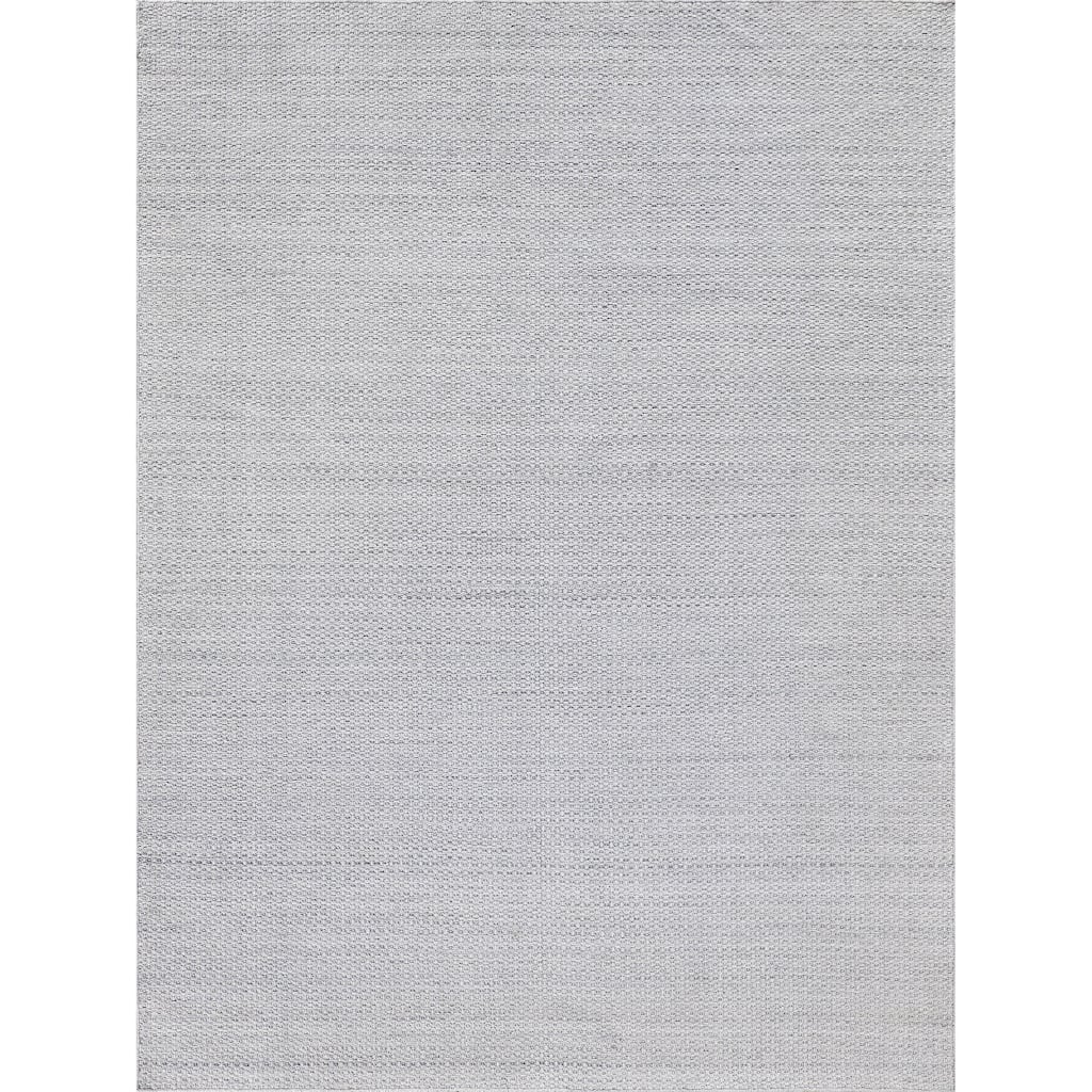 EXQUISITE RUGS Gamma Indoor/Outdoor Flatweave PET yarn Silver Area Rug.