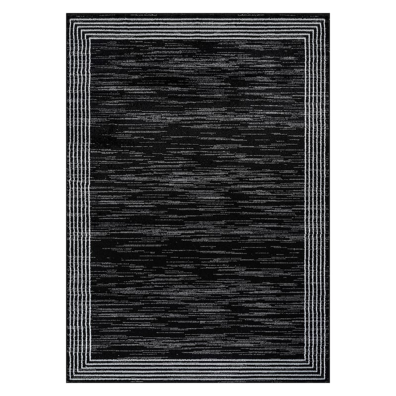 World Rug Gallery Modern Geometric Border Area Rug