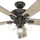 preview thumbnail 4 of 15, Hunter 52" Crestfield Ceiling Fan with 3-Light LED Light and Pull Chain - Farmhouse, Casual, Rustic