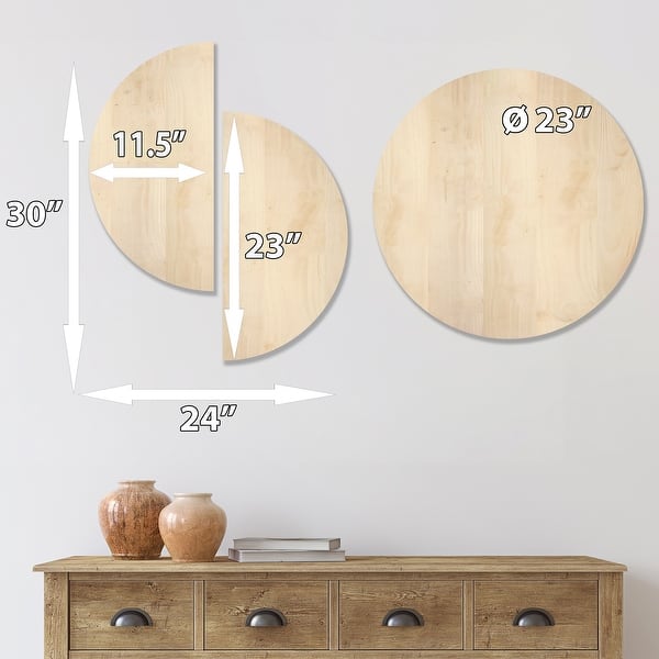 Designart 'Slate World Map II' Traditional Wood Wall Art Set of 4 Half