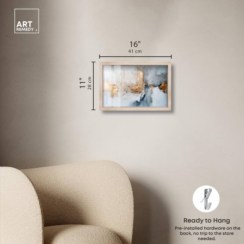 Canvas of Golden Shades Shadowbox by Art Remedy