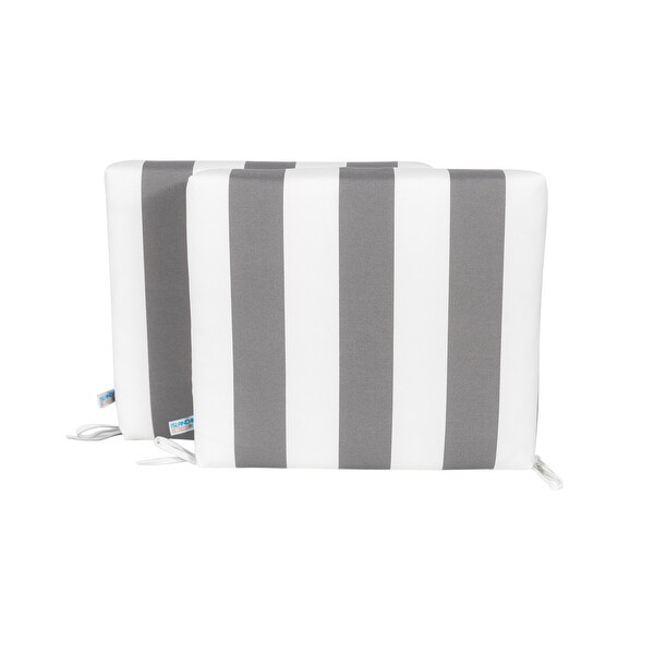 Island Retreat All-Weather Outdoor Striped Seat Cushion (Set