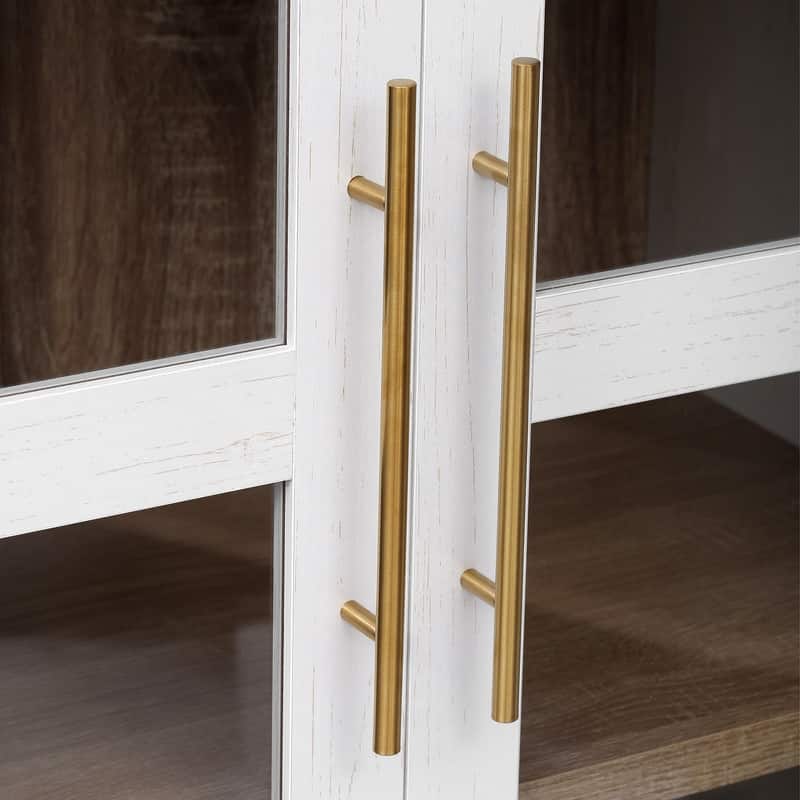 Spruce & Spring 71" Tall Modern Arched Bookcase Bookshelf with 2 Drawers