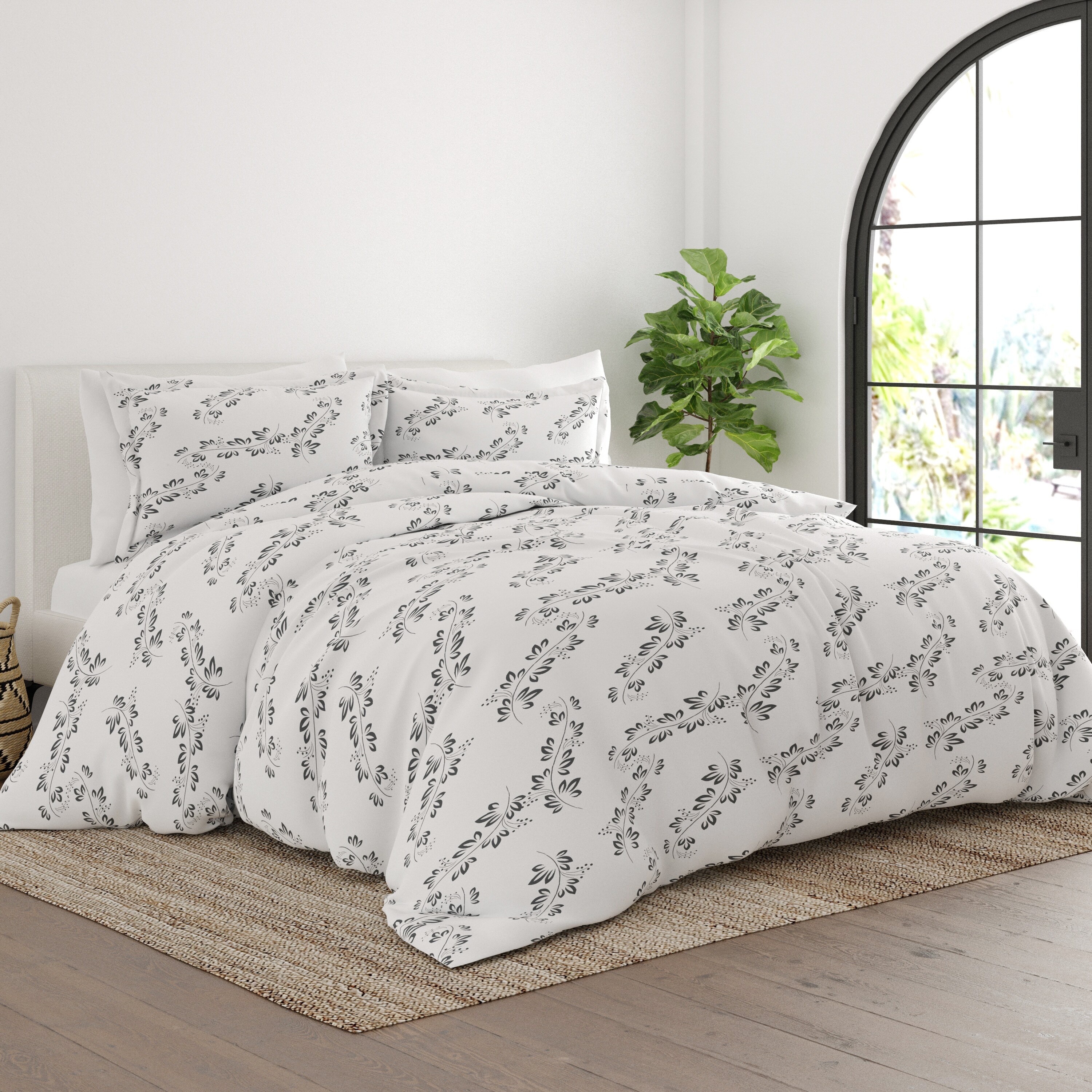 thumbnail image 2 of Aazon.co: PHF Ultra Soft Floral Duvet Cover Twin Size, Printed Boho Bedding Set 2 Pieces 2 of 10