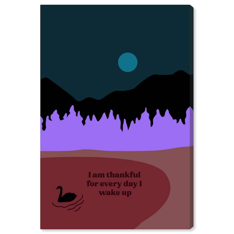 Wynwood Studio Canvas Typography and Quotes Grateful Duckling Blue and Modern & Contemporary Wall Art Canvas Print