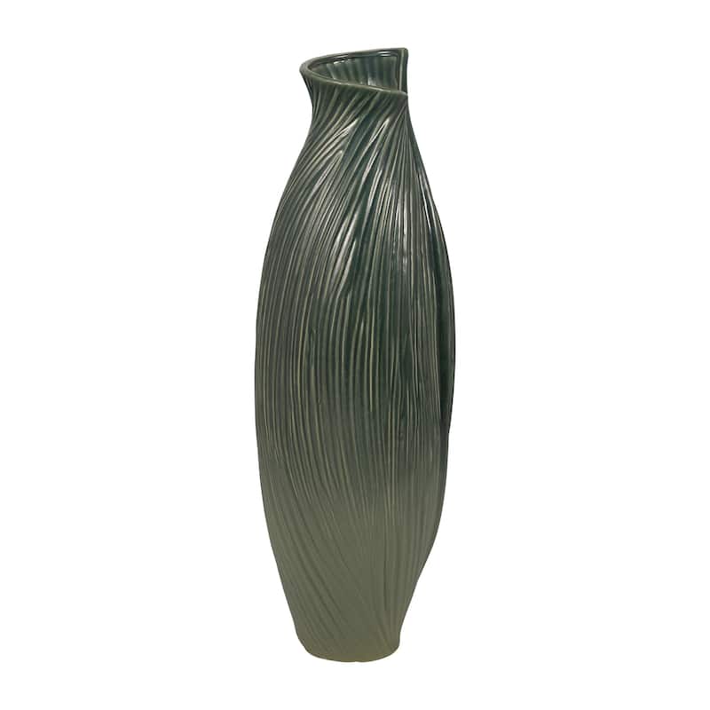 Ceramic Stylish Rubpert Contemporary Vase - Green