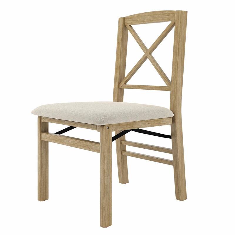 X-Back Scandinavian Dining Chairs, Set of 2 Upholstered Wooden Chairs for Kitchen, Dining Room