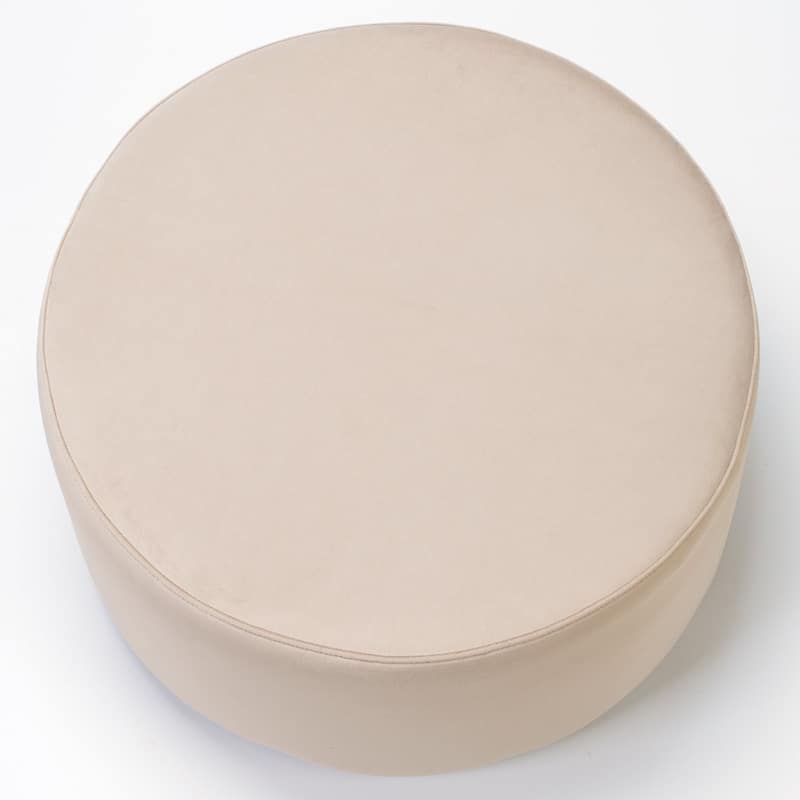 KINWELL Round Upholstered Pouf Ottoman Footrest