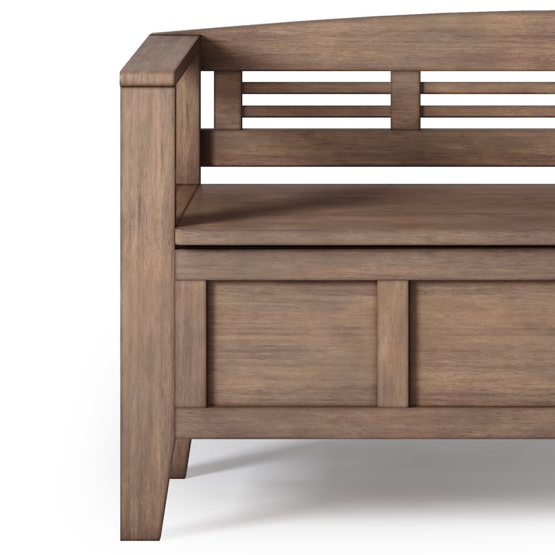 WYNDENHALL Chandler SOLID WOOD 48 inch Wide Contemporary Entryway Storage Bench - 48'' x 17'' x 25.2