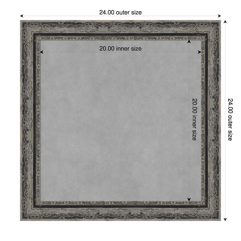 Amanti Art Filigree Gloss Black Framed - 24 x 24 in - Filigree Matte Black