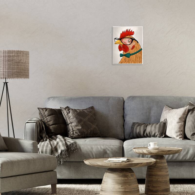 Stupell Funny Hipster Rooster Wall Plaque Art Design By Marcus Prime