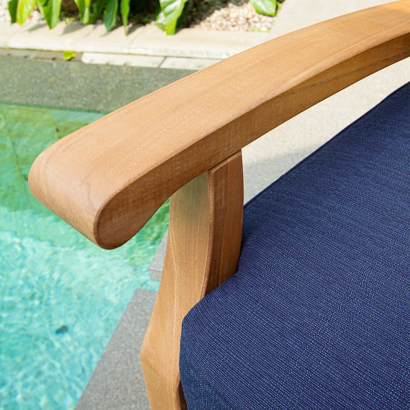 Cambridge Casual Leon 2-piece Teak Patio Club Chair with Ottoman