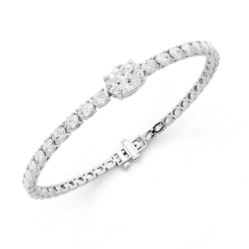 Auriya 14K Gold Oval Lab Grown Diamond Fashion Bracelet 5 1/3 ct. tw. (E-F VS)