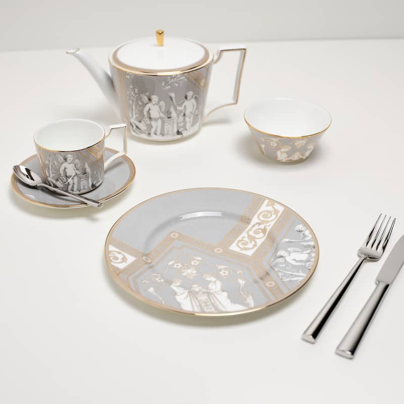 Wedgwood Renaissance Grey Teapot & Teacup Set - N/A