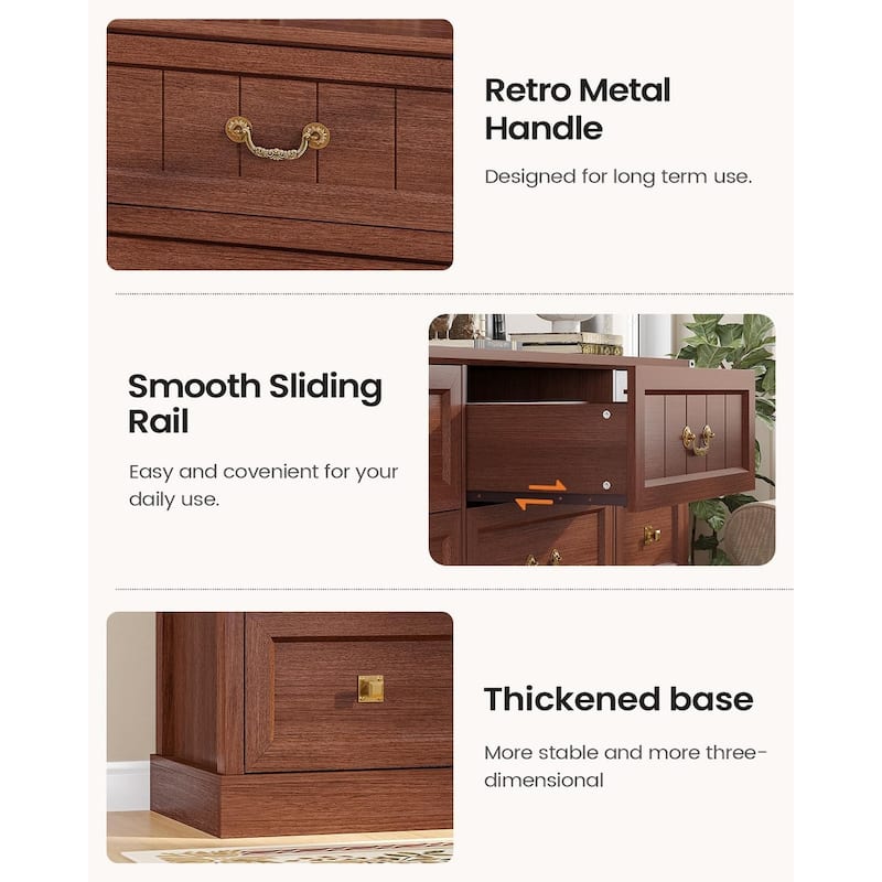 Farmhouse Drawers Dresser for Bedroom Wood Rustic Chest of Drawers