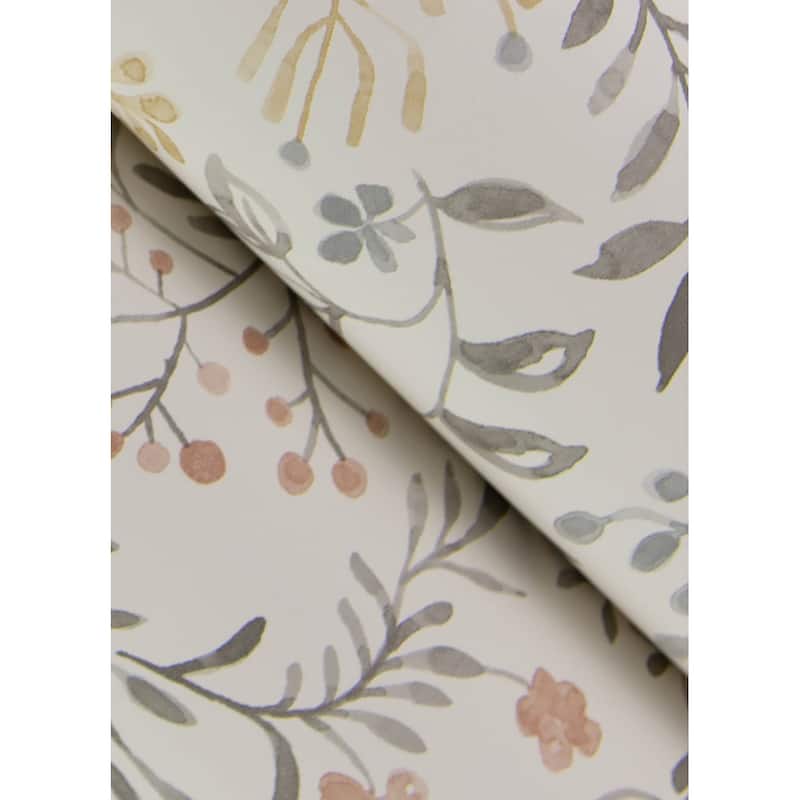 Chesapeake Tarragon Grey Dainty Meadow Wallpaper