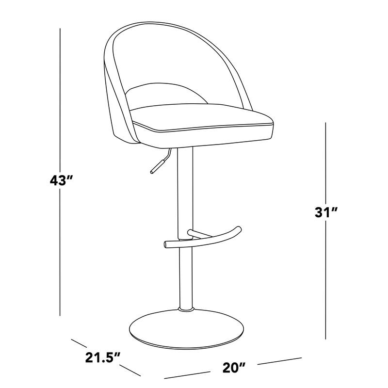 Renee Adjustable Barstool - Set of 2