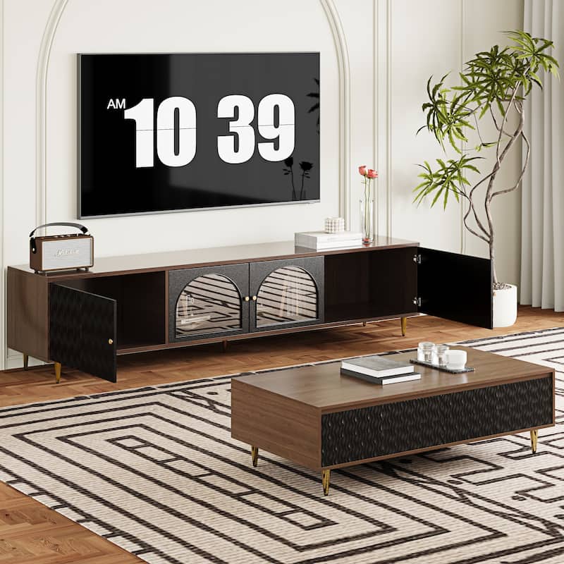78.74" 4-Doors Storage TV Stand Media Console for TVs up to 85"