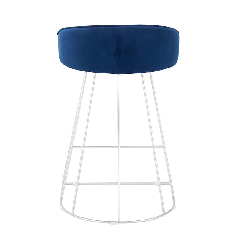Silver Orchid Haid Velvet Upholstered Counter Stool (Set of 2)