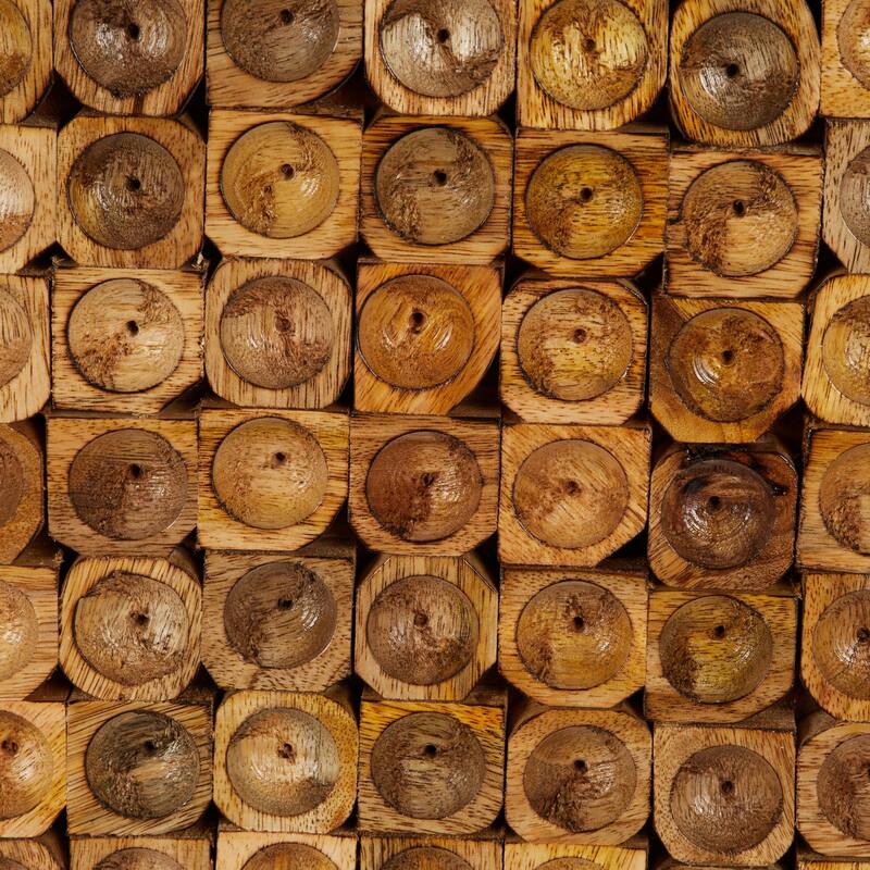 Mango Wood Abstract Handmade Stacked Tree Trunks Wall Decor - Brown - Roche River Decor