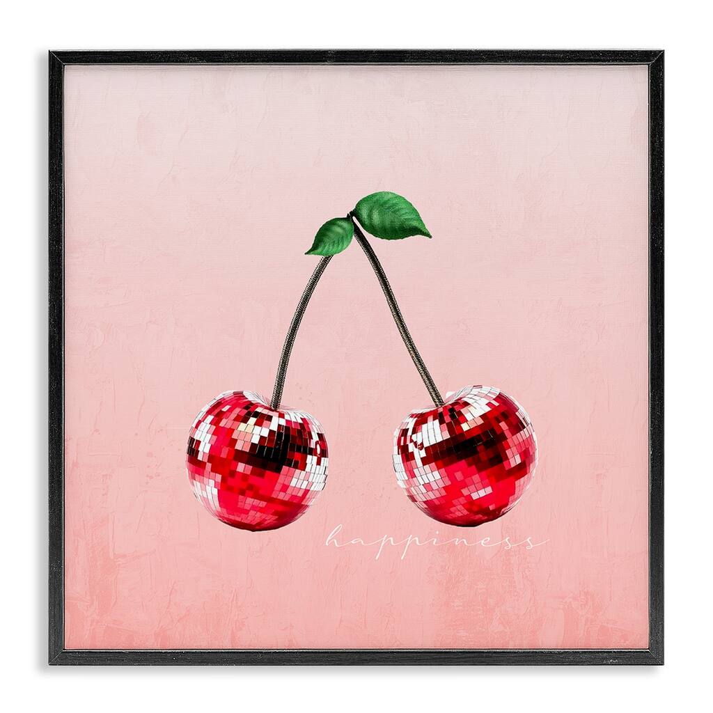 Stupell Happiness Disco Cherries Framed Giclee Art Design By Kim Allen