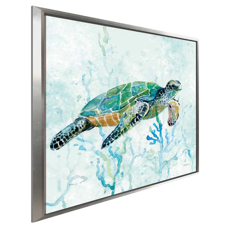 "Sea Turtle Swim I" by Carol Robinson Print on Floating Canvas
