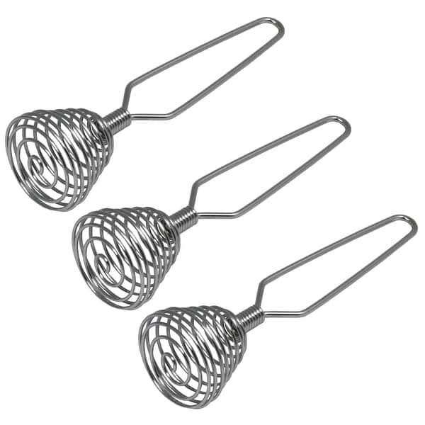 3 Pcs Large Small Metal Mini Whisk Sets, Stainless Steel Egg Wire T