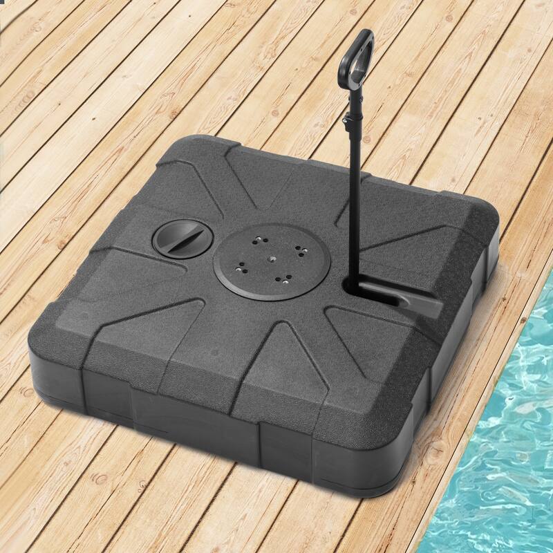 Pellebant Outdoor Patio Cantilever Umbrella Base with Wheels and Rod