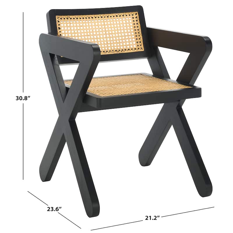 SAFAVIEH COUTURE Tyrrell Rattan Dining Chair - 21"W x 24"D x 31"H