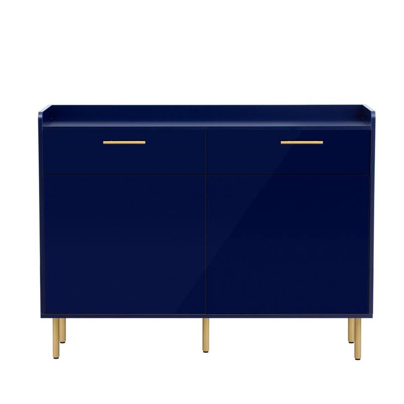 47.2 in. W Wooden Storage Cabinet with Drawers, Steel Pipe Table Legs