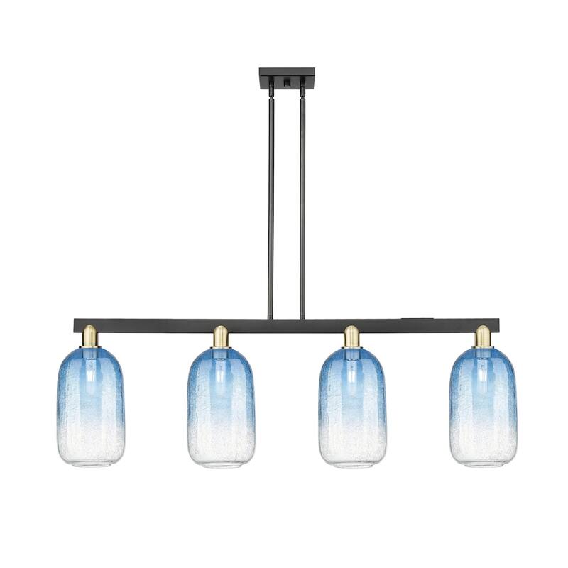 Innovations Lighting 716-4I-16-48 Brookhaven Cloche Linear Brookhaven - Black Antique Brass / Sapphire Blue