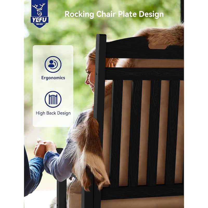 WINSOON All Weather Outdoor Rocking Chair, Set of 4