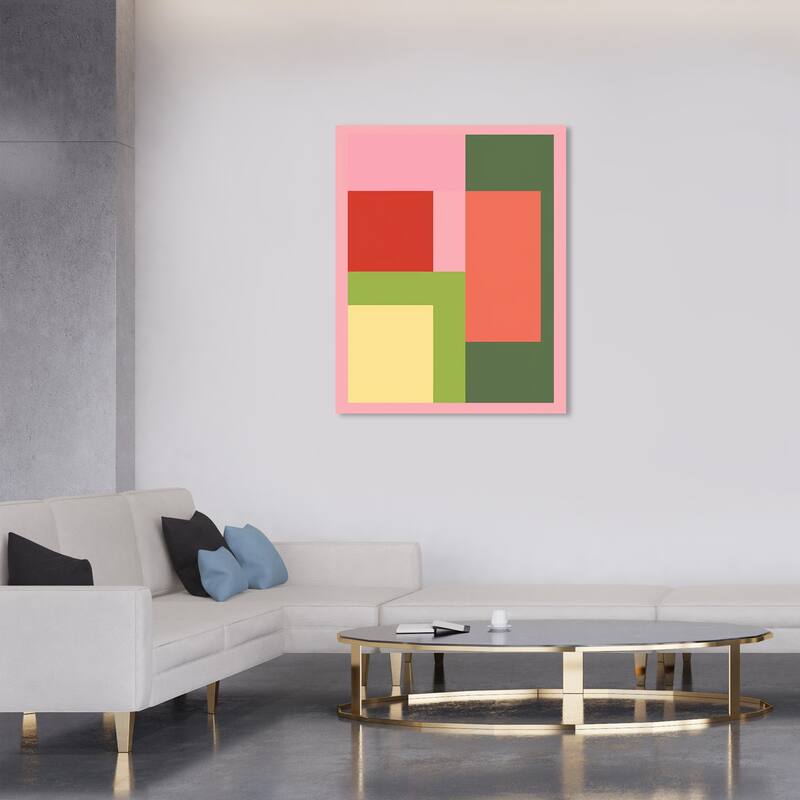 Wynwood Studio Canvas Abstract Art Deco Blocks Pink and Modern & Contemporary Wall Art Canvas Print - 30 x 36