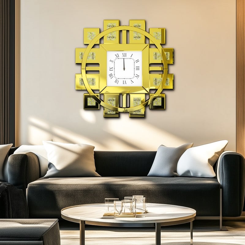 Large Modern Wall Clocks Mirror Silent Non Ticking Battery Operated Roman Numerals Clock