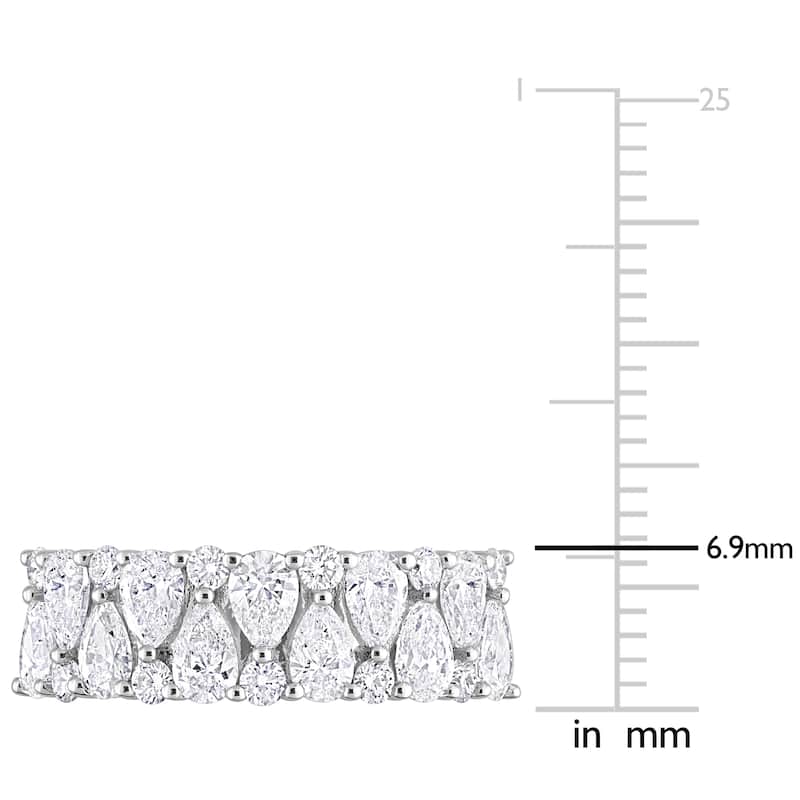 Miadora 2ct TDW Pear and Round Diamond Semi-Eternity Ring in 14k White Gold