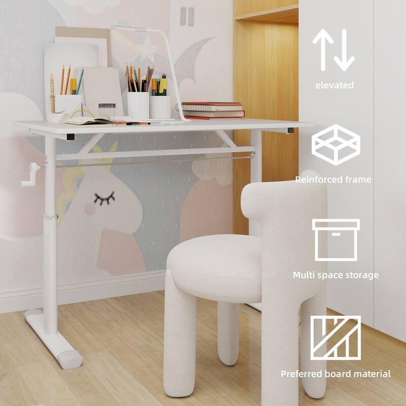 Adjustable Study Desk for Kids & Adults - Height-Adjustable, Multi-Purpose Home/Office Desk, Compact Design
