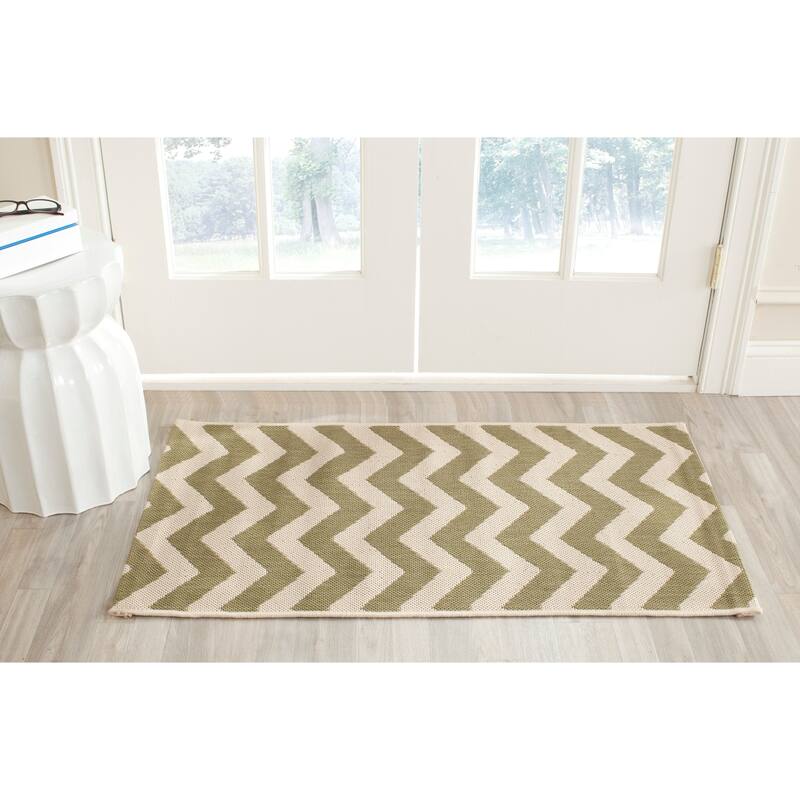 SAFAVIEH Courtyard Joycelyn Indoor/ Outdoor Waterproof Patio Backyard Rug - 2' x 3'7" - Green/Beige