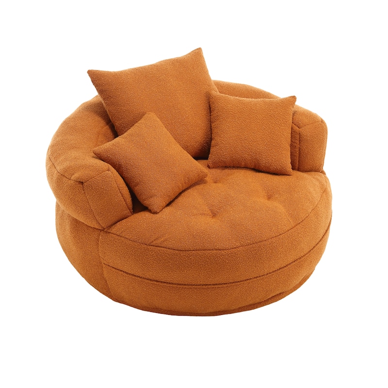 Chenille Sponge Single Sofa, Oversized Round Accent Chair Sleeper Couch Chaise Lounges for Living Room Bedroom Projection Room