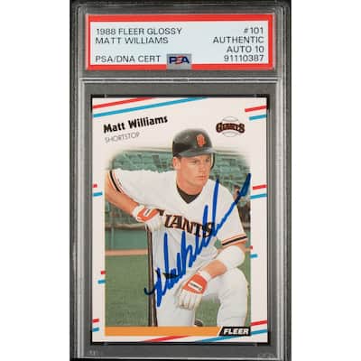 Matt Williams 1988 Fleer Glossy Signed Rookie Card #101 Auto Graded PSA 10 - 8'6" x 11'6"