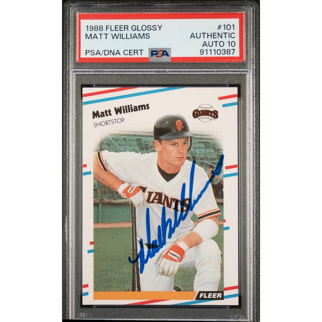 Matt Williams 1988 Fleer Glossy Signed Rookie Card #101 Auto Graded PSA 10 - 8'6" x 11'6"