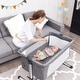 preview thumbnail 2 of 10, Baby joy Portable Baby Bed Side Sleeper Infant Travel 10° Inclined