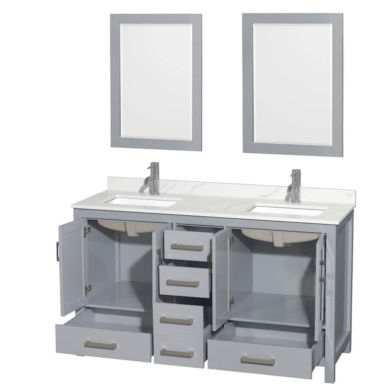 Wyndham Collection WCS141460D-QTZ-UNSM24 Sheffield 60" Free Standing
