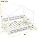 preview thumbnail 5 of 8, White Twin Size Wood House Bed Kids Bed with Shelves and Mini-Canbinet