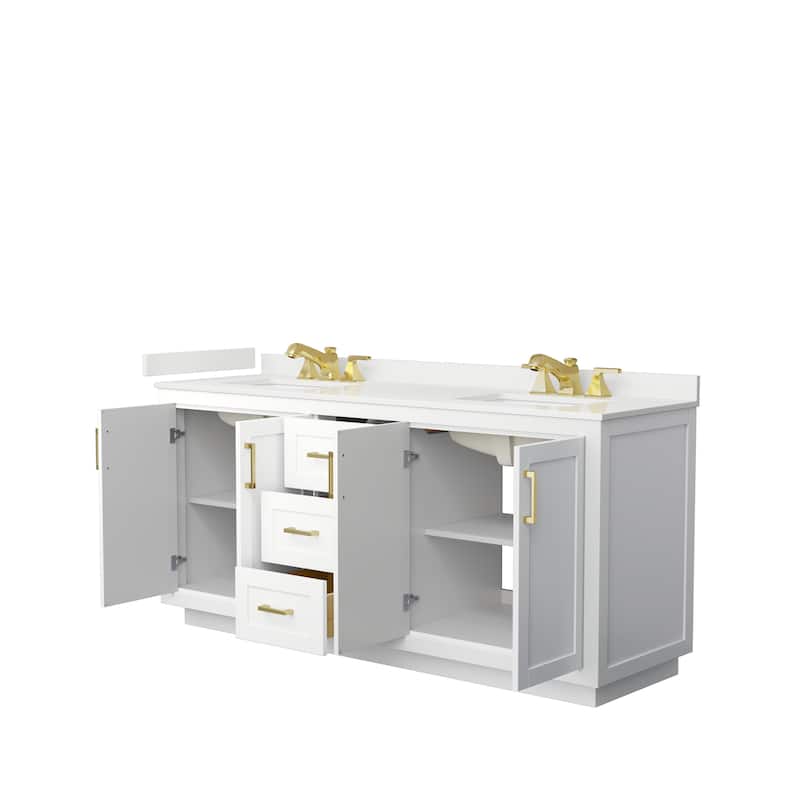 Miranda 72-inch Double Vanity, Quartz Top