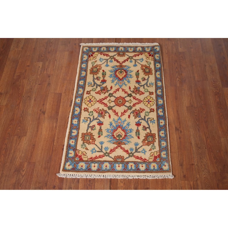 Kazak Oriental Accent Rug Hand-Knotted Wool Carpet - 1'11"x 3'1"