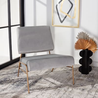 SAFAVIEH Romilly Glam Velvet Accent Chair - 26.6" W x 30" L x 30" H