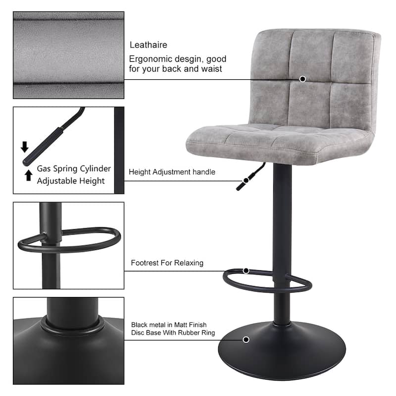 Swivel Adjustable Height with Armless Bar Stools