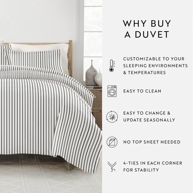 Becky Cameron Oversized Vertical Dreams Pattern 3 Piece Duvet Cover Set